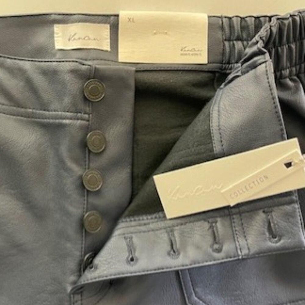 NWT Kancan Nelly High Rise Faux Leather Cargo Joggers - Picture 4 of 10